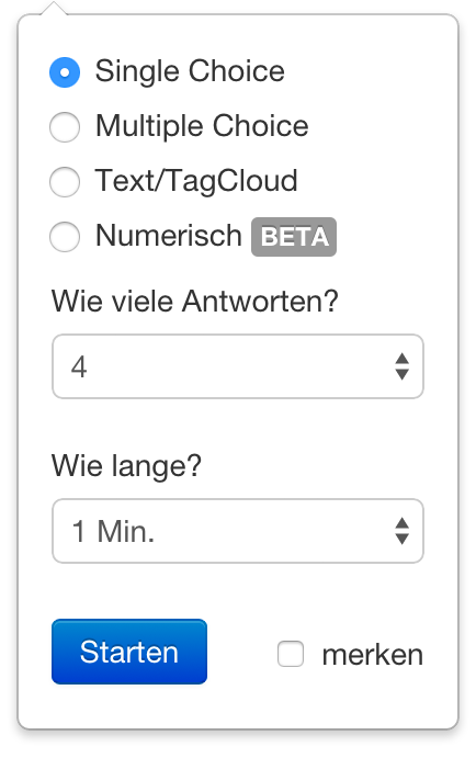 pingo quick-session dropdown
